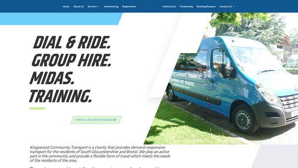 Screenshot of the Kingswood Community Transport website