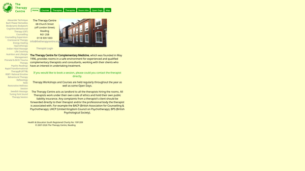 Screenshot of the Health & Education South website