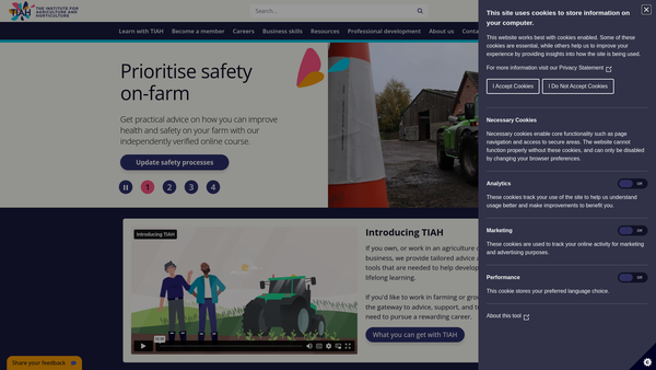 Screenshot of the The Institute for Agriculture and Horticulture website
