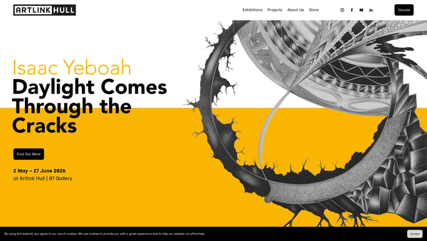 Screenshot of the Artlink Centre For Community Arts website