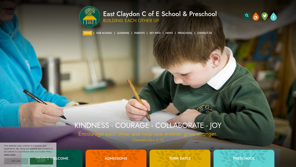 Screenshot of the East Claydon School Fund website