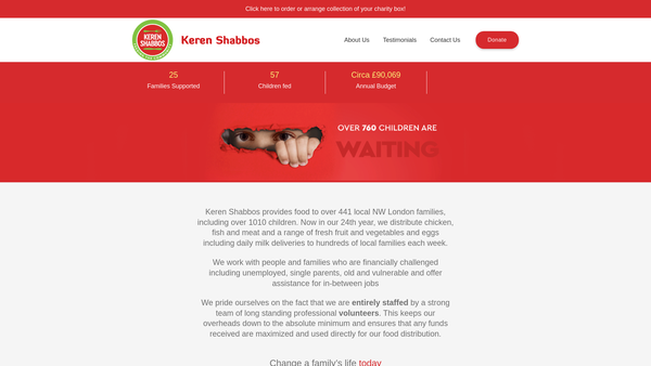 Screenshot of the Community Concern London website