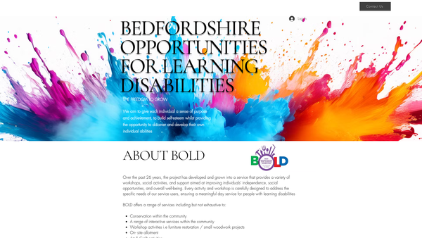 Screenshot of the Bedfordshire Opportunities For Learning Disabilities Ltd website