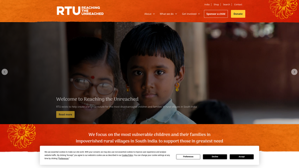 Screenshot of the Reaching The Unreached website