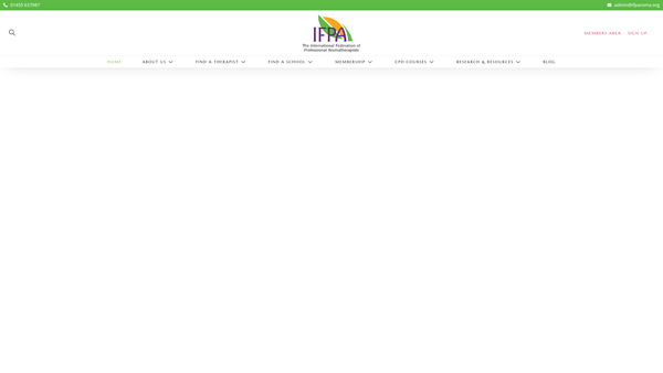 Screenshot of the International Federation Of Professional Aromatherapists ("Ifpa") website