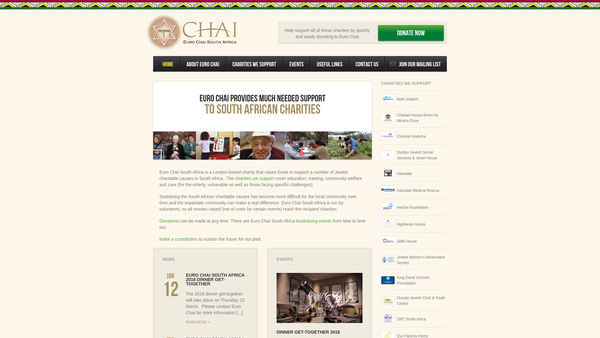 Screenshot of the Euro Chai South Africa website
