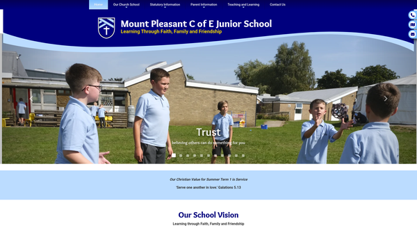 Screenshot of the The Friends Of Mount Pleasant C E Junior School website
