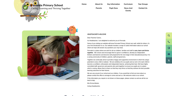 Screenshot of the Fernvale Primary School PTA website