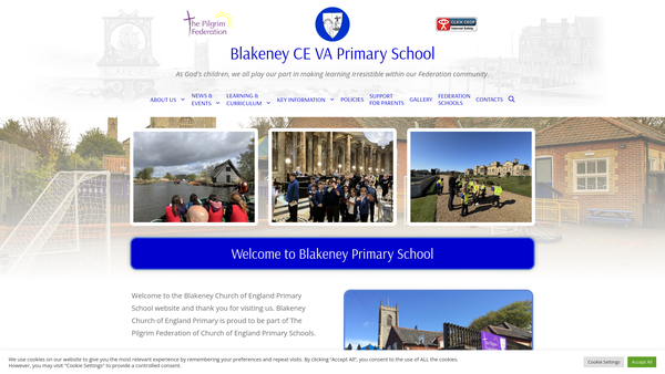 Screenshot of the Parents, Teachers Friends Association Of Blakeney School website