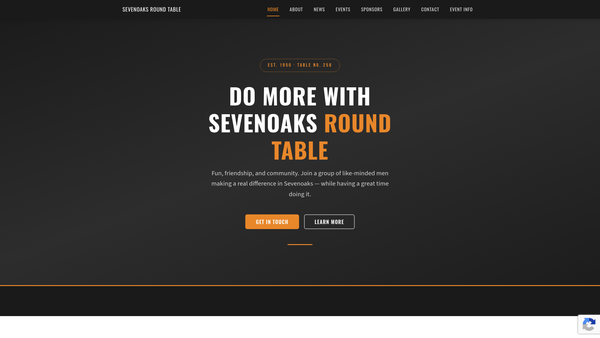 Screenshot of the Sevenoaks Round Table No. 258 Charitable Trust Fund website