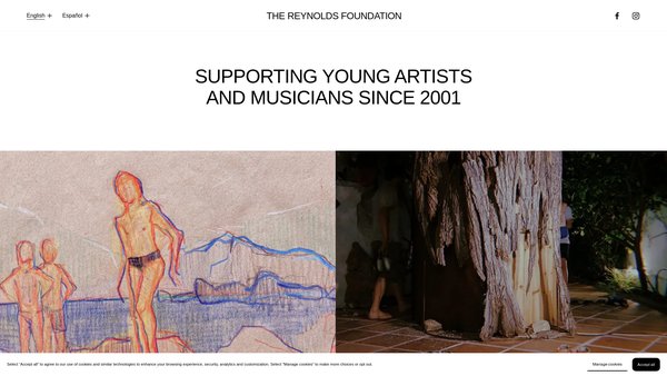 Screenshot of the The Reynolds Foundation website