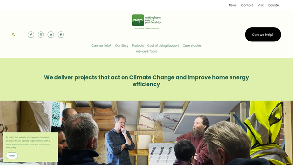 Screenshot of the Nottingham Energy Partnership website