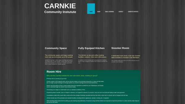 Screenshot of the Carnkie Community Institute website
