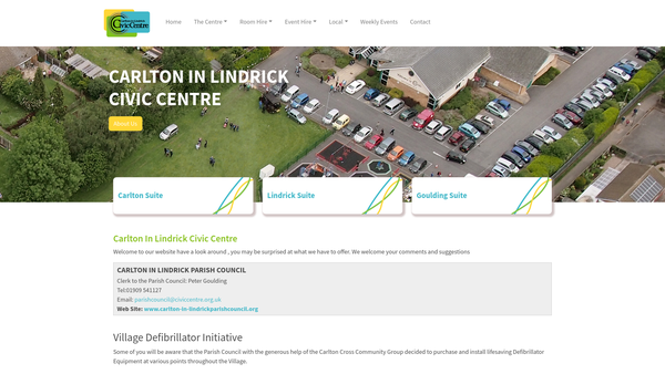 Screenshot of the Carlton In Lindrick Community Resource Centre website