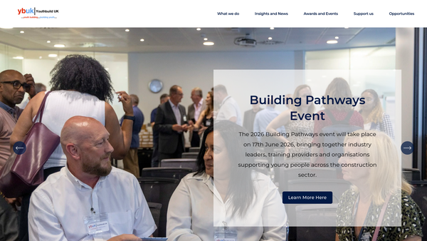 Screenshot of the Youthbuild UK website