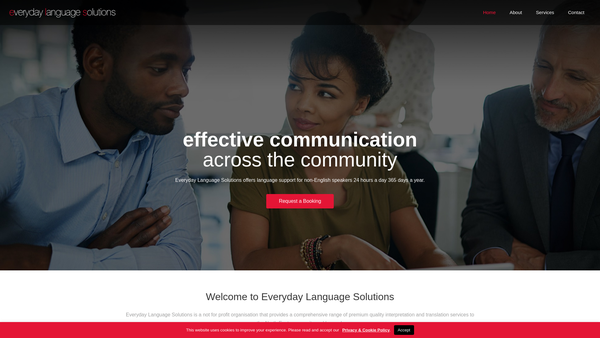 Screenshot of the Everyday Language Solutions website