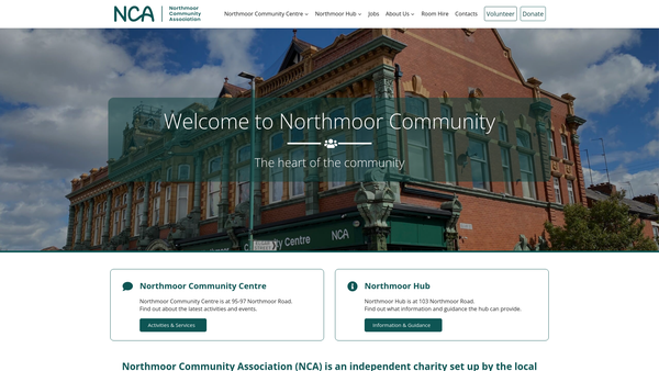 Screenshot of the Northmoor Community Association website