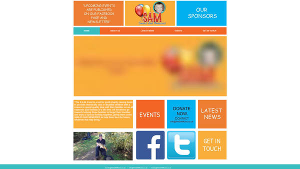 Screenshot of the The Smiles And Memories (S.a.m) Fund website