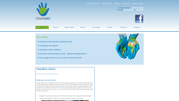 Screenshot of the Craven Development Education Centre (North Yorkshire) website
