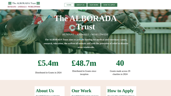 Screenshot of the The Alborada Trust website