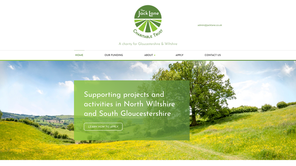 Screenshot of the The Jack Lane Charitable Trust website