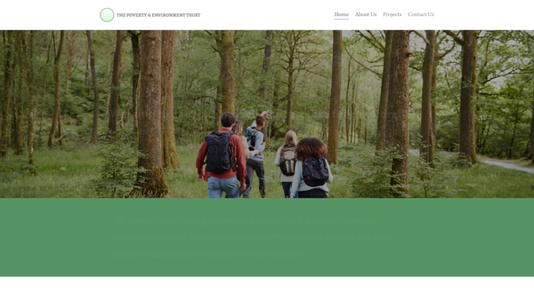 Screenshot of the The Poverty And Environment Trust website