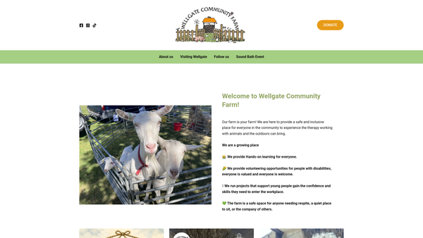 Screenshot of the Wellgate Community Farm website