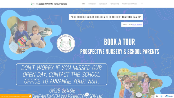 Screenshot of the Cobbs Infant School Fund website