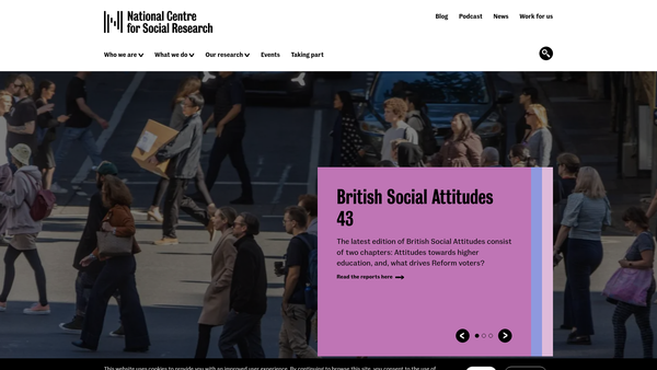 Screenshot of the National Centre For Social Research website