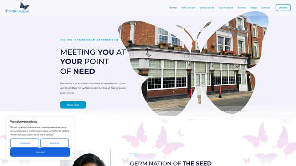 Screenshot of the Transformation Powerhouse website