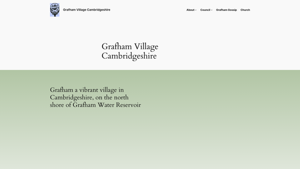 Screenshot of the Grafham Village Hall website