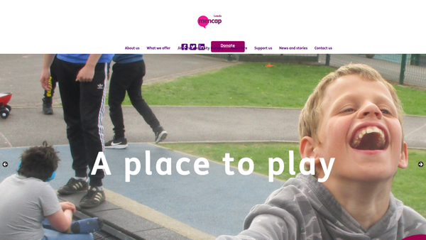 Screenshot of the Leeds Mencap website