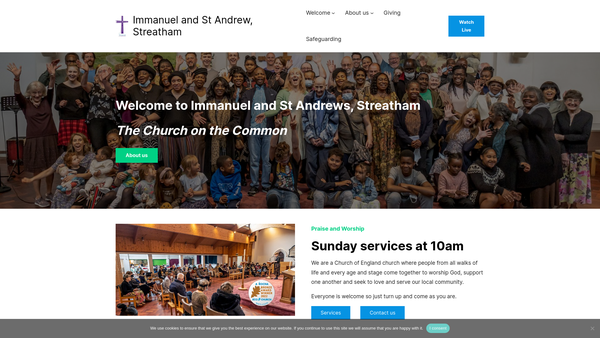 Screenshot of the Immanuel Streatham Trust website