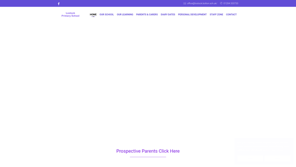 Screenshot of the Lostock Primary School Parent Teacher Association website