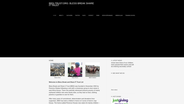 Screenshot of the Bbsi (Bless Break & Share IT) Trust Ltd website