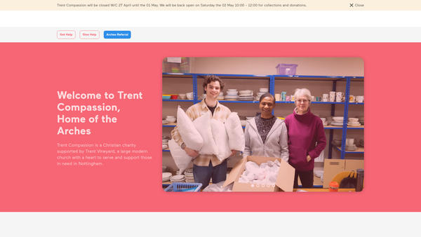 Screenshot of the Trent Compassion Trust website