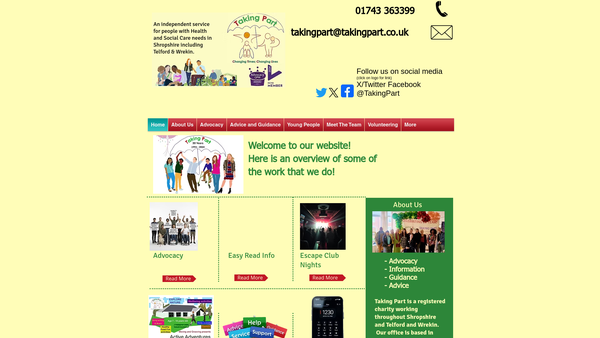 Screenshot of the Taking Part website