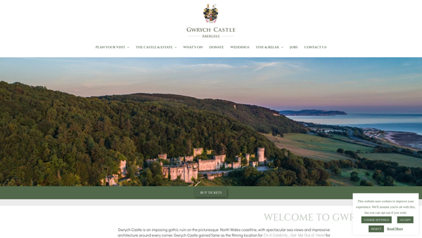 Screenshot of the Gwrych Castle Preservation Trust Limited website