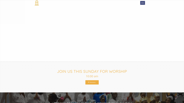 Screenshot of the Fresh Anointing International Church (Faic), UK) website