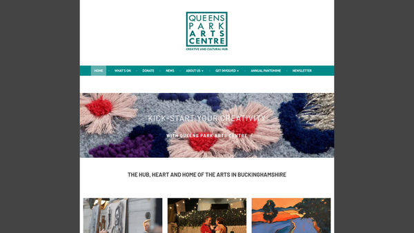 Screenshot of the Queens Park Arts Centre Limited website