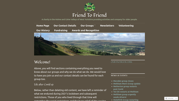 Screenshot of the Friend To Friend website