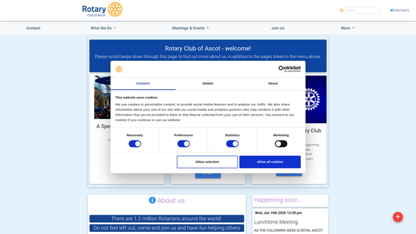 Screenshot of the Rotary Club Of Ascot Charitable Trust Fund website