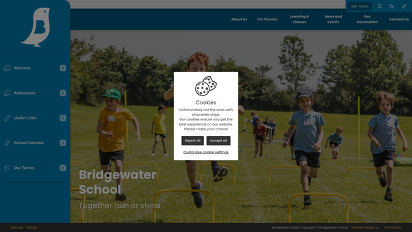 Screenshot of the The Bridgewater School Association website