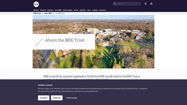 Screenshot of the Bre Trust website