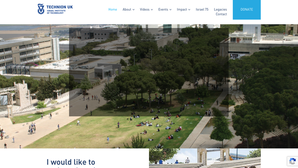 Screenshot of the Technion UK website