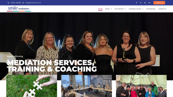Screenshot of the Smile Mediation Ltd website