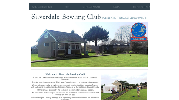 Screenshot of the Silverdale Bowling Club website