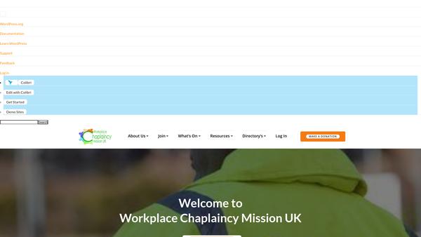Screenshot of the Workplace Chaplaincy Mission UK website