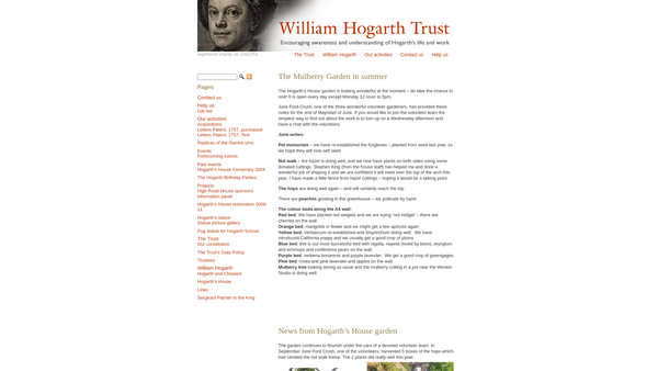 Screenshot of the The William Hogarth Trust website