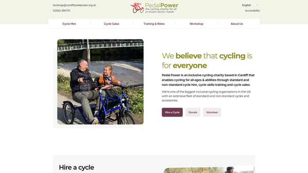 Screenshot of the Friends Of Pedal Power Project Ltd website